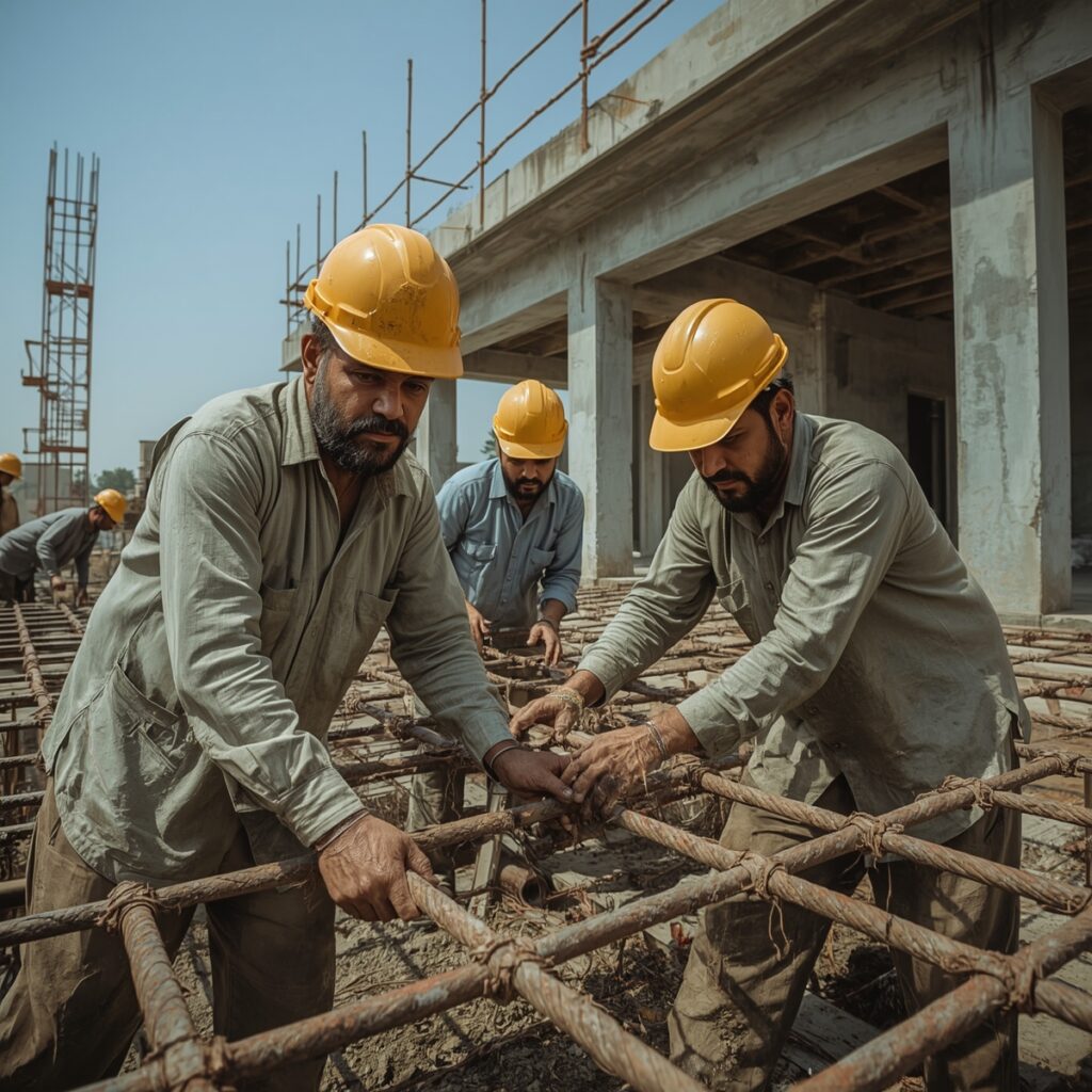 Grey Structure Rcc Frame Construction Services - Al Mannan Builders