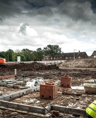 Workers on construction site